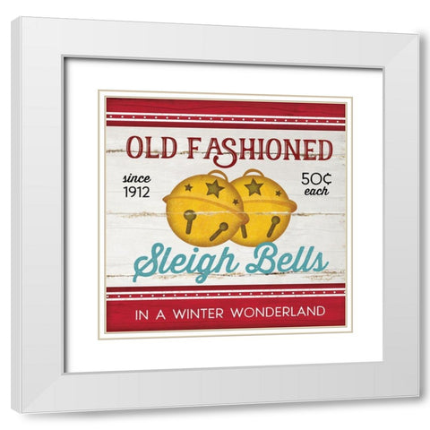 Sleight Bells White Modern Wood Framed Art Print with Double Matting by Pugh, Jennifer