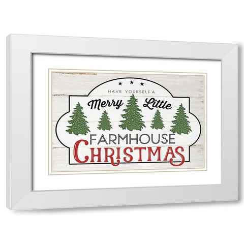 Merry Little Farmhouse II White Modern Wood Framed Art Print with Double Matting by Pugh, Jennifer