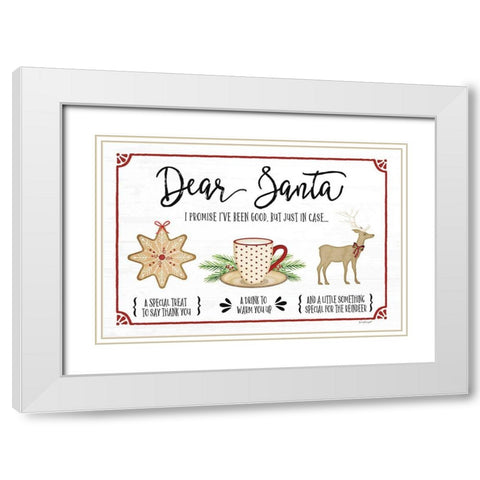 Dear Santa - White White Modern Wood Framed Art Print with Double Matting by Pugh, Jennifer