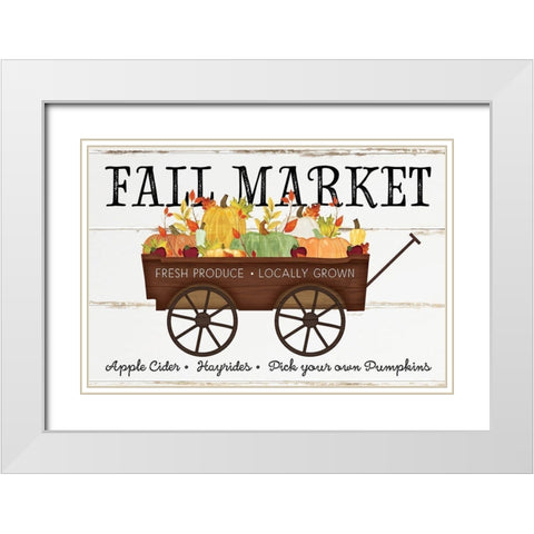 Fall Market White Modern Wood Framed Art Print with Double Matting by Pugh, Jennifer