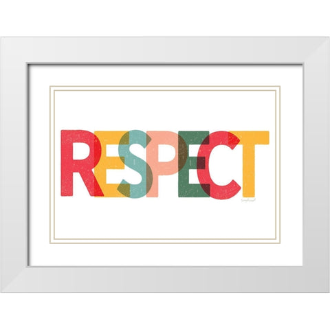 Respect White Modern Wood Framed Art Print with Double Matting by Pugh, Jennifer