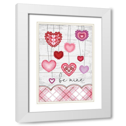 Be Mine White Modern Wood Framed Art Print with Double Matting by Pugh, Jennifer