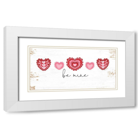 Be Mine White Modern Wood Framed Art Print with Double Matting by Pugh, Jennifer