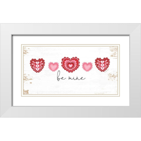 Be Mine White Modern Wood Framed Art Print with Double Matting by Pugh, Jennifer