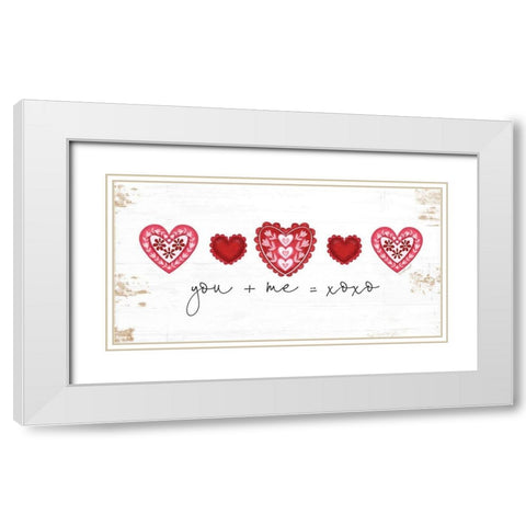 You + Me White Modern Wood Framed Art Print with Double Matting by Pugh, Jennifer