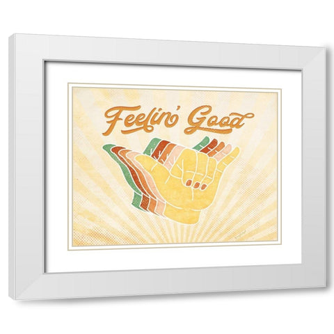 Feelin Good White Modern Wood Framed Art Print with Double Matting by Pugh, Jennifer