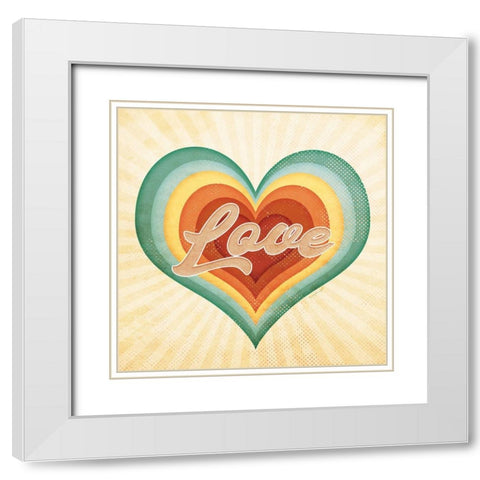 Love White Modern Wood Framed Art Print with Double Matting by Pugh, Jennifer