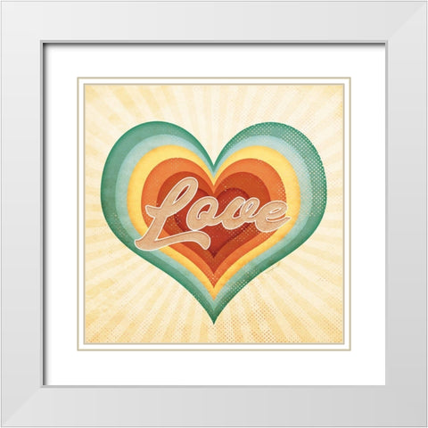 Love White Modern Wood Framed Art Print with Double Matting by Pugh, Jennifer