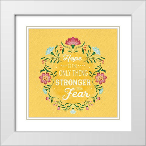 Hope White Modern Wood Framed Art Print with Double Matting by Pugh, Jennifer