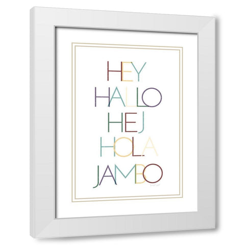 Hello II White Modern Wood Framed Art Print with Double Matting by Pugh, Jennifer