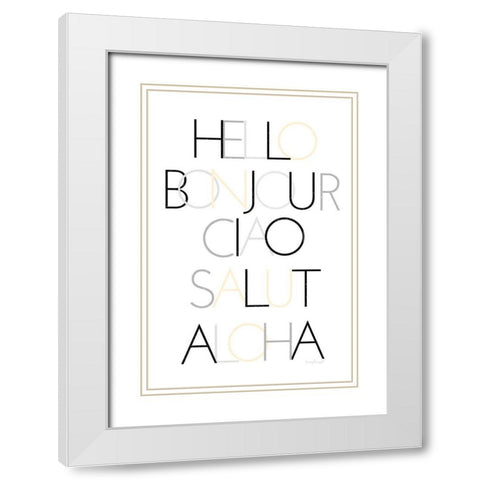 Hello IV White Modern Wood Framed Art Print with Double Matting by Pugh, Jennifer