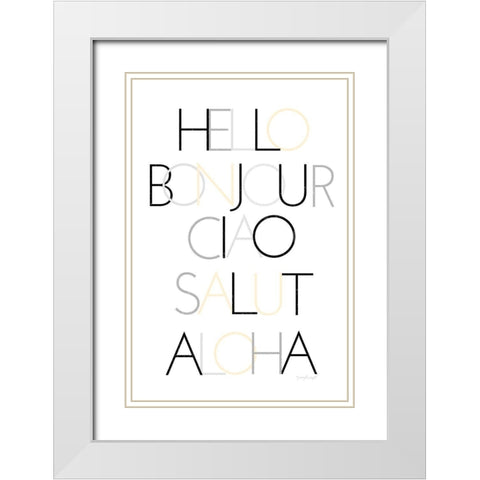 Hello IV White Modern Wood Framed Art Print with Double Matting by Pugh, Jennifer