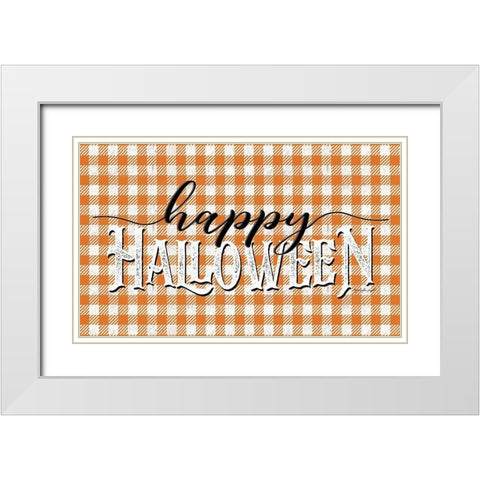 Happy Halloween White Modern Wood Framed Art Print with Double Matting by Pugh, Jennifer