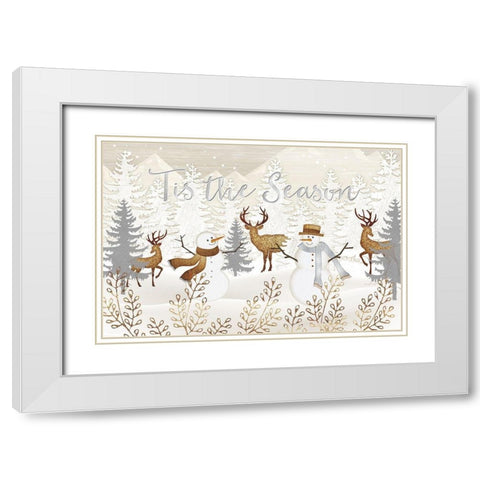 Tis the Season White Modern Wood Framed Art Print with Double Matting by Pugh, Jennifer