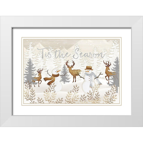 Tis the Season White Modern Wood Framed Art Print with Double Matting by Pugh, Jennifer