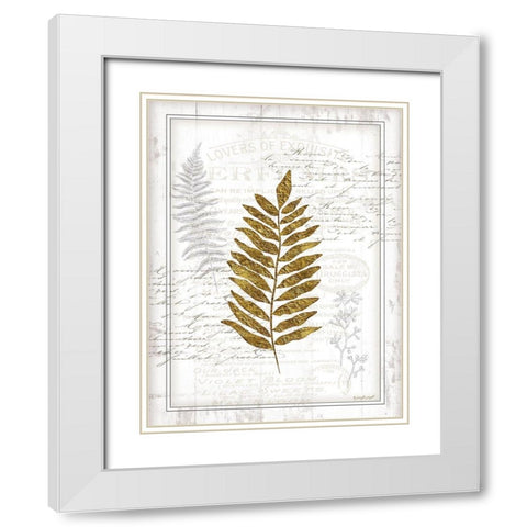 Ferns White Modern Wood Framed Art Print with Double Matting by Pugh, Jennifer