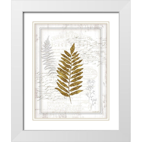 Ferns White Modern Wood Framed Art Print with Double Matting by Pugh, Jennifer