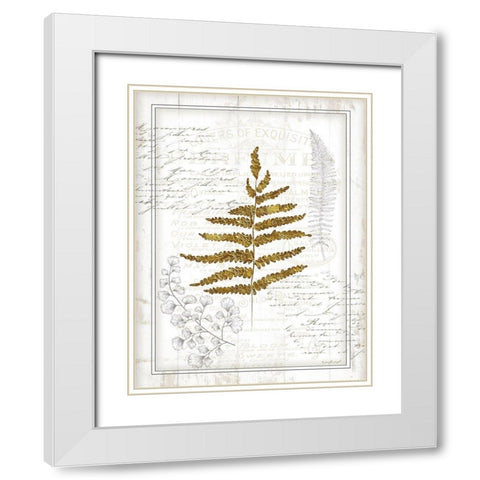 Ferns II White Modern Wood Framed Art Print with Double Matting by Pugh, Jennifer