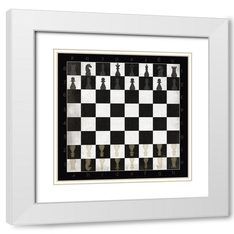 Vintage Chess Board White Modern Wood Framed Art Print with Double Matting by Pugh, Jennifer