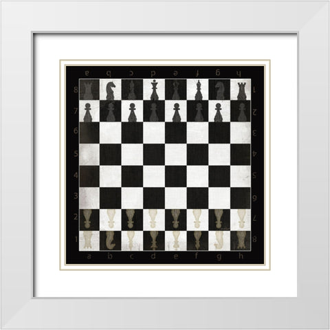 Vintage Chess Board White Modern Wood Framed Art Print with Double Matting by Pugh, Jennifer