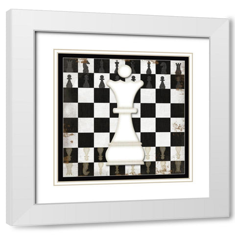 Vintage White Queen White Modern Wood Framed Art Print with Double Matting by Pugh, Jennifer
