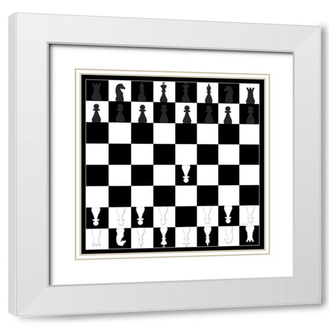 Chess Board II White Modern Wood Framed Art Print with Double Matting by Pugh, Jennifer