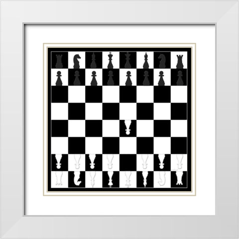 Chess Board II White Modern Wood Framed Art Print with Double Matting by Pugh, Jennifer
