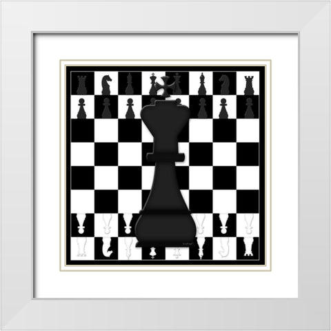 Black King White Modern Wood Framed Art Print with Double Matting by Pugh, Jennifer