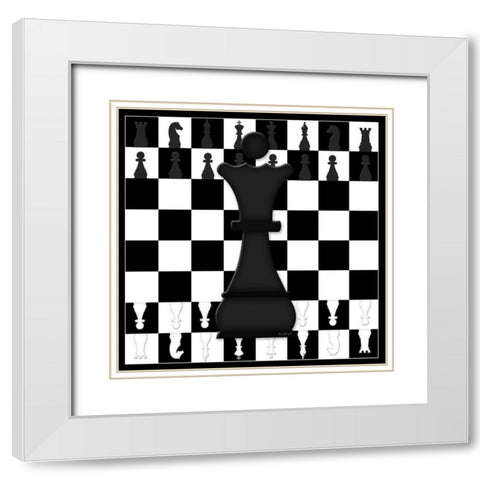 Black Queen White Modern Wood Framed Art Print with Double Matting by Pugh, Jennifer