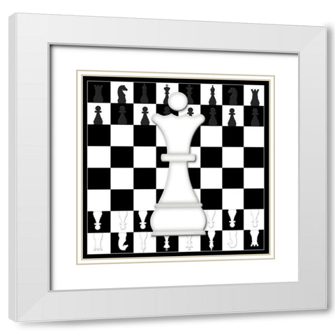 White Queen White Modern Wood Framed Art Print with Double Matting by Pugh, Jennifer