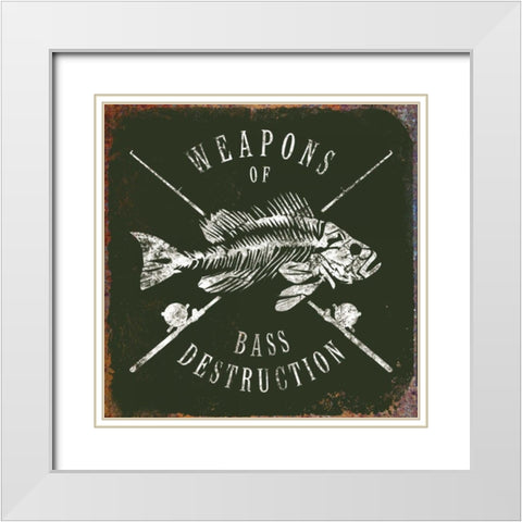 Bass Destruction White Modern Wood Framed Art Print with Double Matting by Brando, JJ