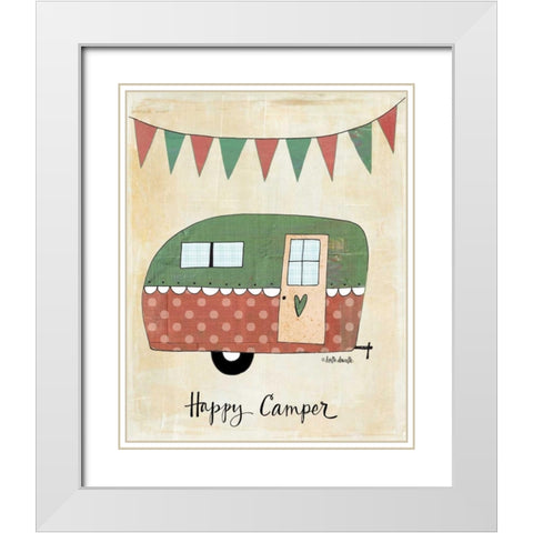 Happy Camper White Modern Wood Framed Art Print with Double Matting by Doucette, Katie