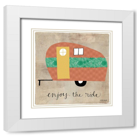 Enjoy the Ride White Modern Wood Framed Art Print with Double Matting by Doucette, Katie