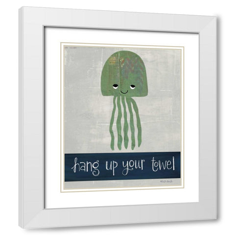 Hang Up Your Towel White Modern Wood Framed Art Print with Double Matting by Doucette, Katie
