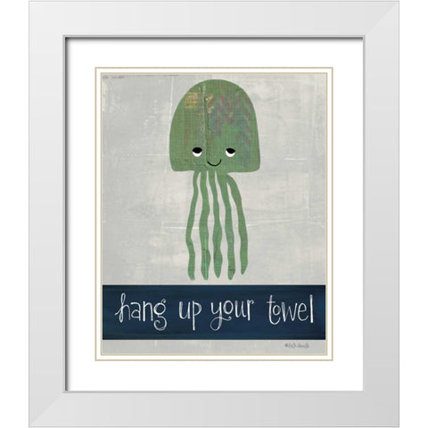 Hang Up Your Towel White Modern Wood Framed Art Print with Double Matting by Doucette, Katie