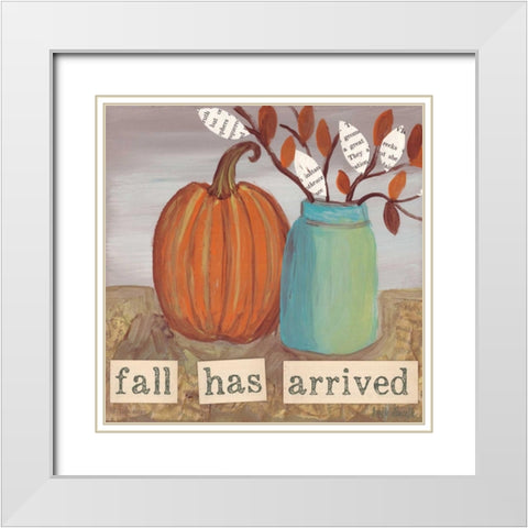 Fall Has Arrived White Modern Wood Framed Art Print with Double Matting by Doucette, Katie