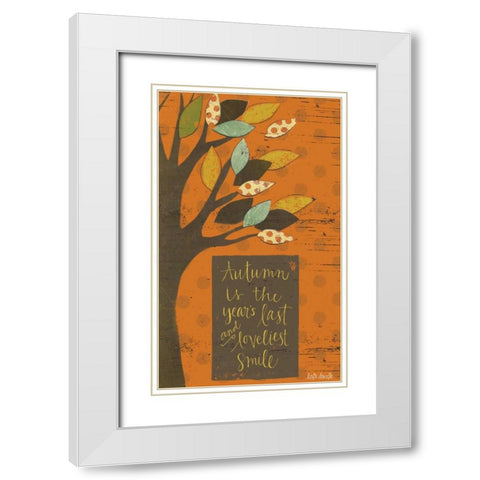 Autumn Smile White Modern Wood Framed Art Print with Double Matting by Doucette, Katie