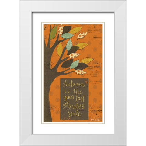 Autumn Smile White Modern Wood Framed Art Print with Double Matting by Doucette, Katie