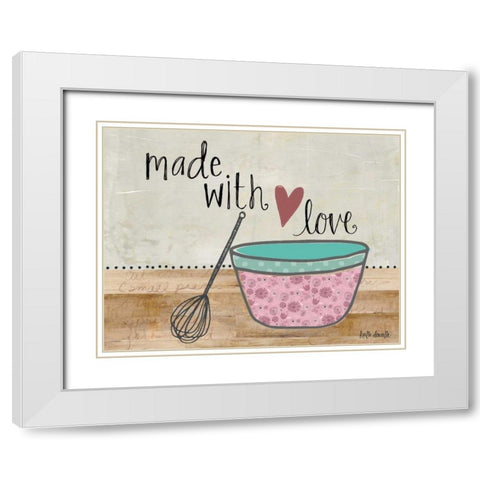 Made with Love White Modern Wood Framed Art Print with Double Matting by Doucette, Katie