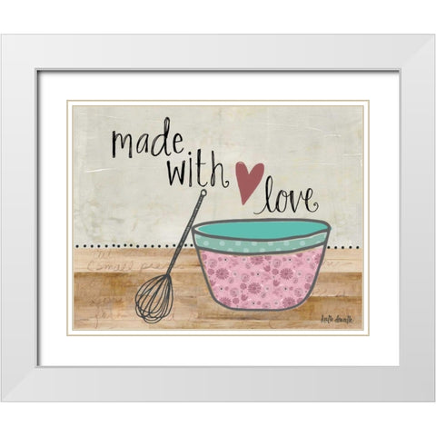 Made with Love White Modern Wood Framed Art Print with Double Matting by Doucette, Katie