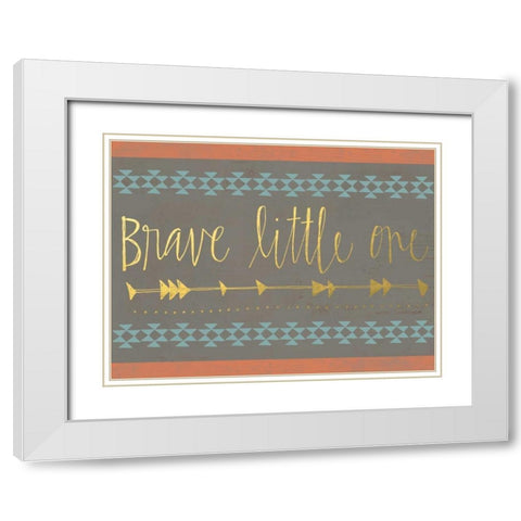 Brave Little One White Modern Wood Framed Art Print with Double Matting by Doucette, Katie