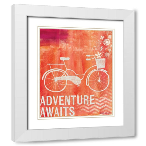 Bicycle Adventure Awaits White Modern Wood Framed Art Print with Double Matting by Doucette, Katie