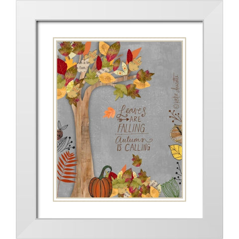 Autumn is Calling White Modern Wood Framed Art Print with Double Matting by Doucette, Katie