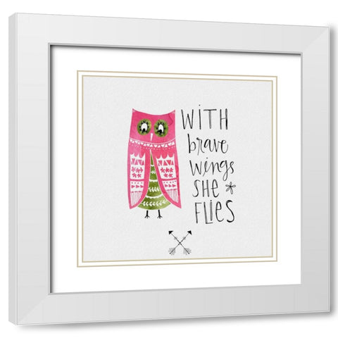 Brave Wings White Modern Wood Framed Art Print with Double Matting by Doucette, Katie