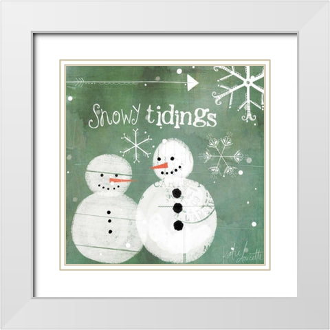 Snowy Tidings White Modern Wood Framed Art Print with Double Matting by Doucette, Katie