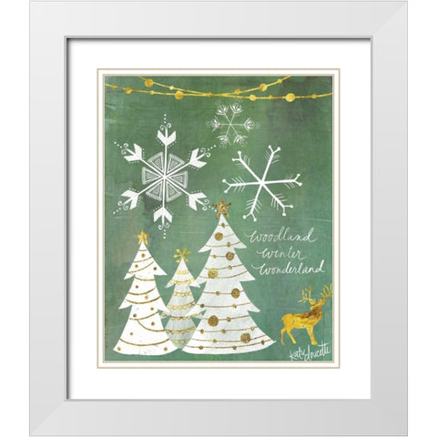 Woodland Winter Wonderland White Modern Wood Framed Art Print with Double Matting by Doucette, Katie