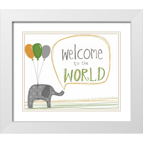 Welcome to the World White Modern Wood Framed Art Print with Double Matting by Doucette, Katie