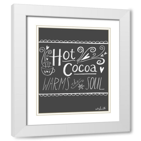 Hot Cocoa White Modern Wood Framed Art Print with Double Matting by Doucette, Katie