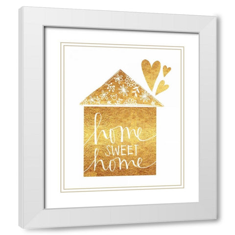 Home Sweet Home White Modern Wood Framed Art Print with Double Matting by Doucette, Katie