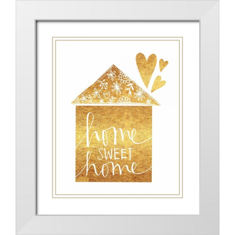 Home Sweet Home White Modern Wood Framed Art Print with Double Matting by Doucette, Katie